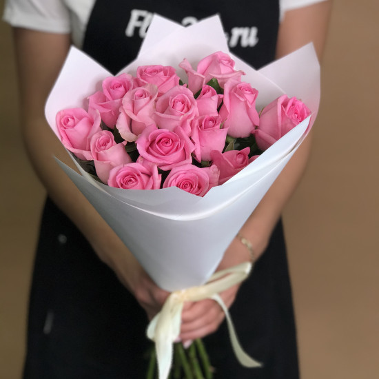 Розы Букет из 15 розовых роз (60 см)
