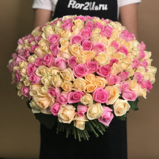 Букеты из роз Букет из 201 розы (70см)
