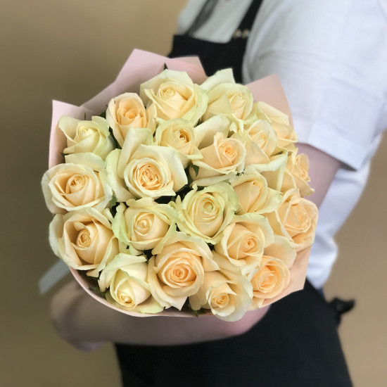 Розы Букет из 21 кремовой розы (40 см)